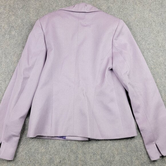 Algo Wool Blend Ruffle Collar Jacket Womens Size Unknown Lavender Purple Lined - Picture 8 of 14